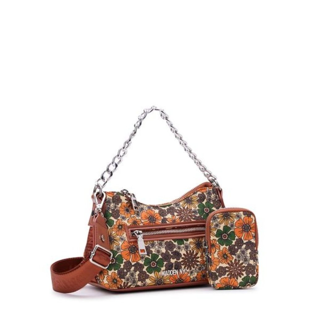 Madden NYC Women's Floral & Fall Style Crossbody Handbag with Chain
